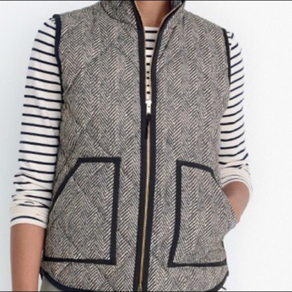 J. Crew Herringbone Puffer Vest